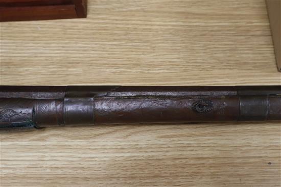 A 19th century Ottoman flintlock musket, length 105cm